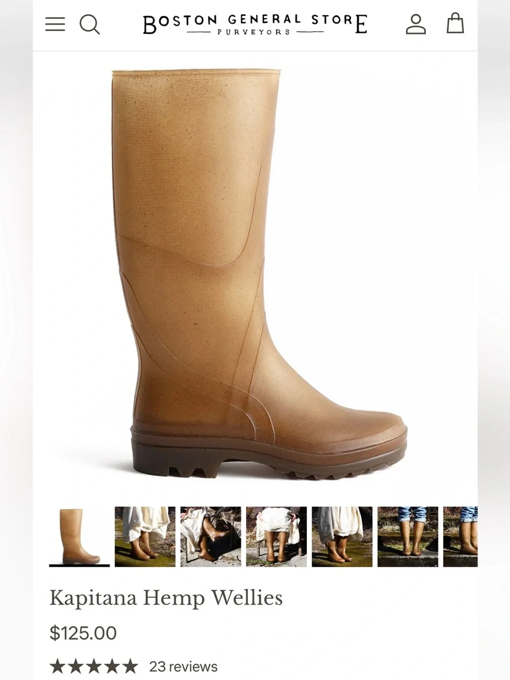 Plasticana Kapitana Hemp Wellies Rain Boots